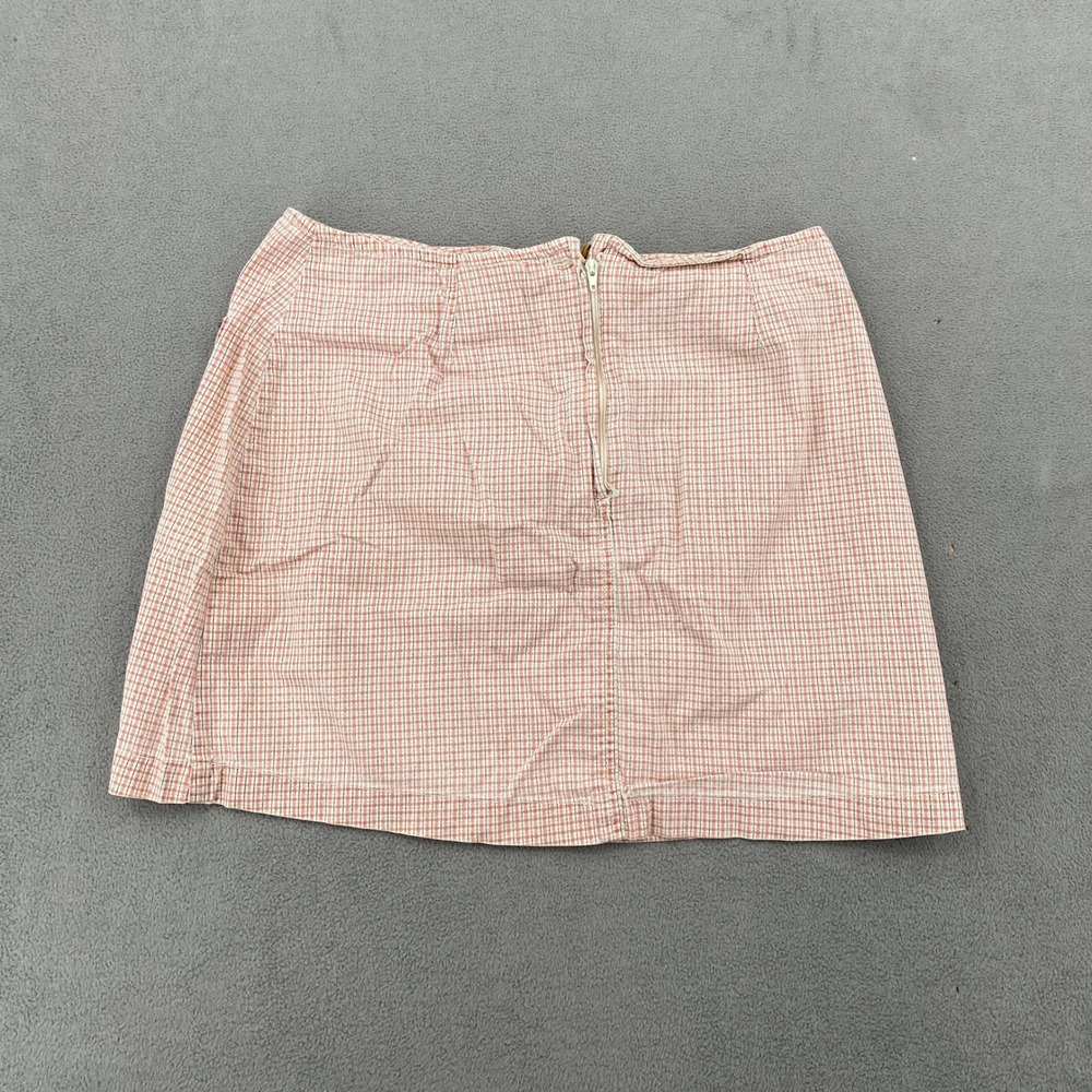 Calvin Klein Jeans Red Gingham Plaid Cotton Mini Skirt Size 16 Vintage Style